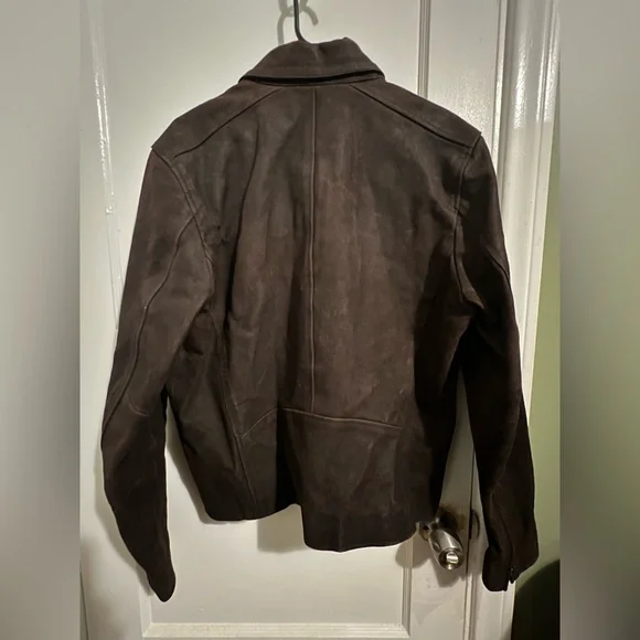 7 for All Mankind Men's Brown Leather Jacket - Picture 2 of 4